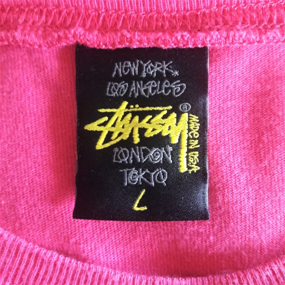Stussy Pink Graphic Tee T Shirt Increase the Peace L - Picture 6 of 8